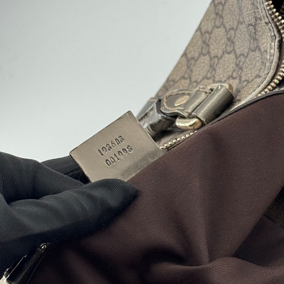 Gucci Monogram Canvas Boston Bag with Leather Trim - Picture 12 of 13